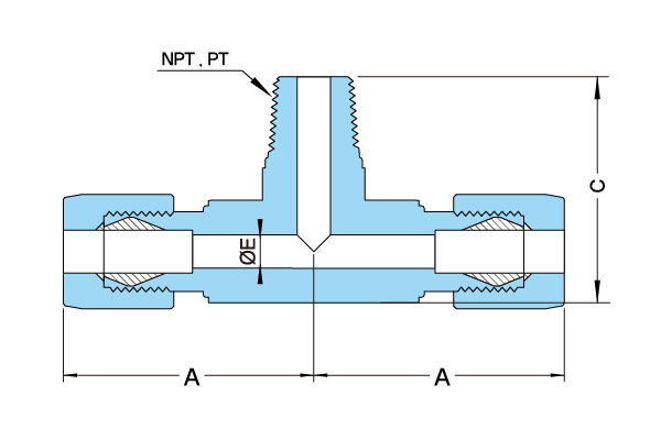 PTFE DT-type Specification Drawing