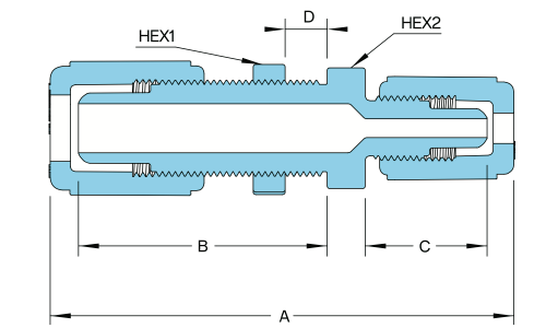 PFA Flare-Type Panel Reducing Straight Union