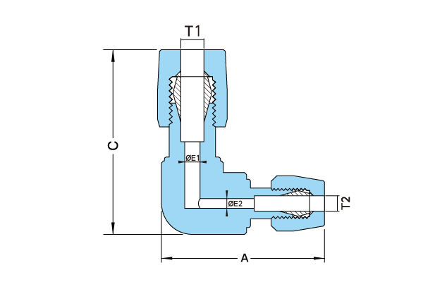 PTFE RL-TYPE Structural dimension drawing