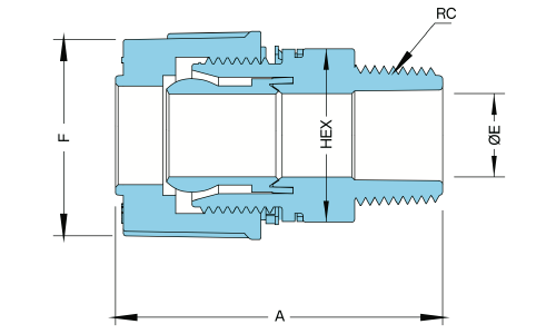 PFA Male BSPT(R/RC) Connector Insert Type產品圖