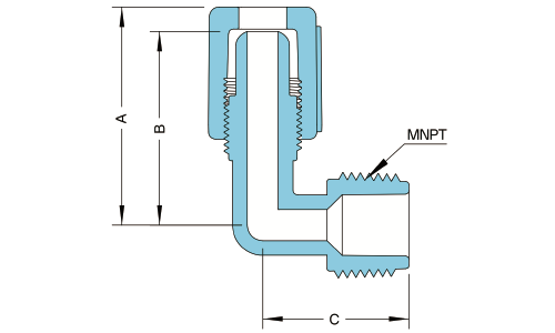 PFA Male NPT Elbow