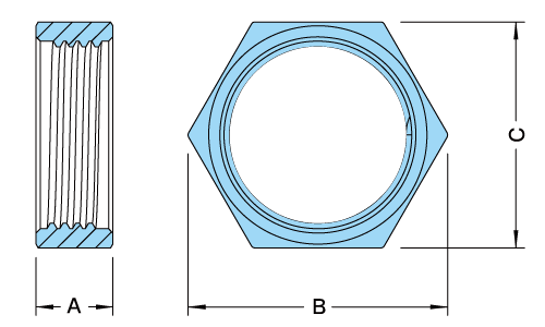 PFA Panel Mount Nut(Half Nut) PVDF產品圖
