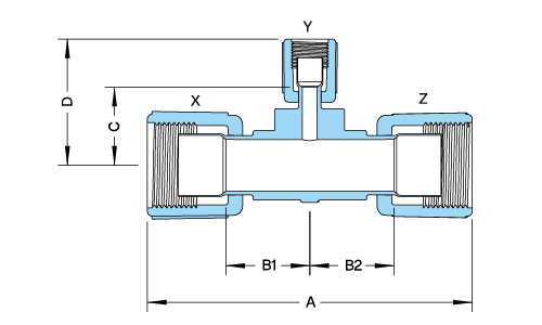 PFA Compact Reducing Tee Fitting產品圖