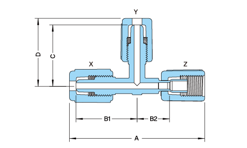 PFA Compact Reducing Tee Fitting產品圖